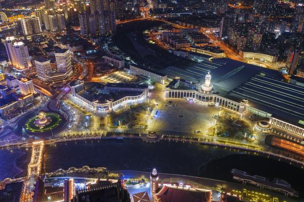 天津市内のある展望台にて